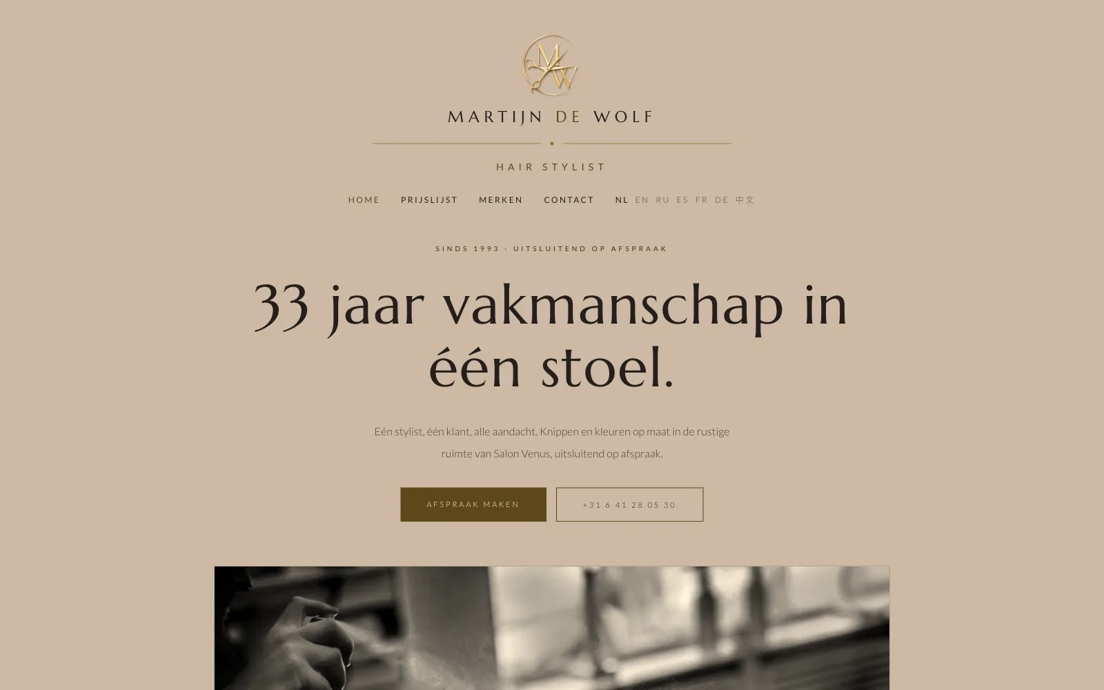 Martijn de Wolf Hair Stylist homepage