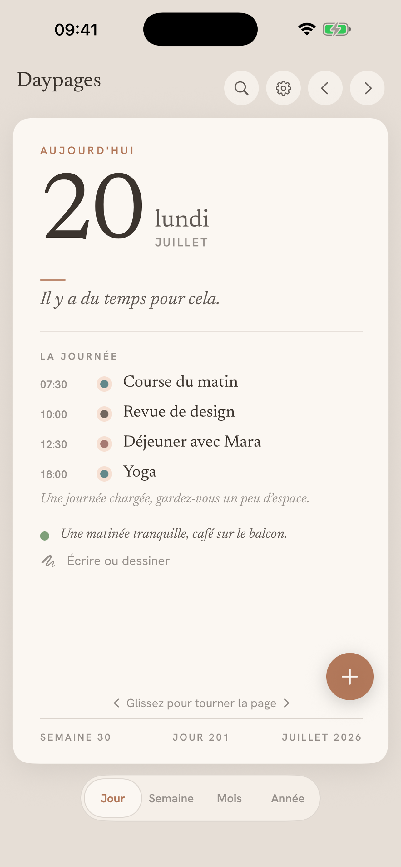 Vue du jour Daypages