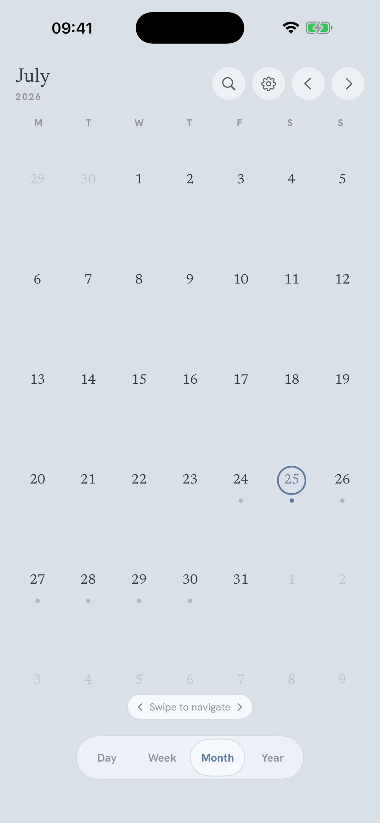 Month view: pinch between minimal, detailed and two weeks
