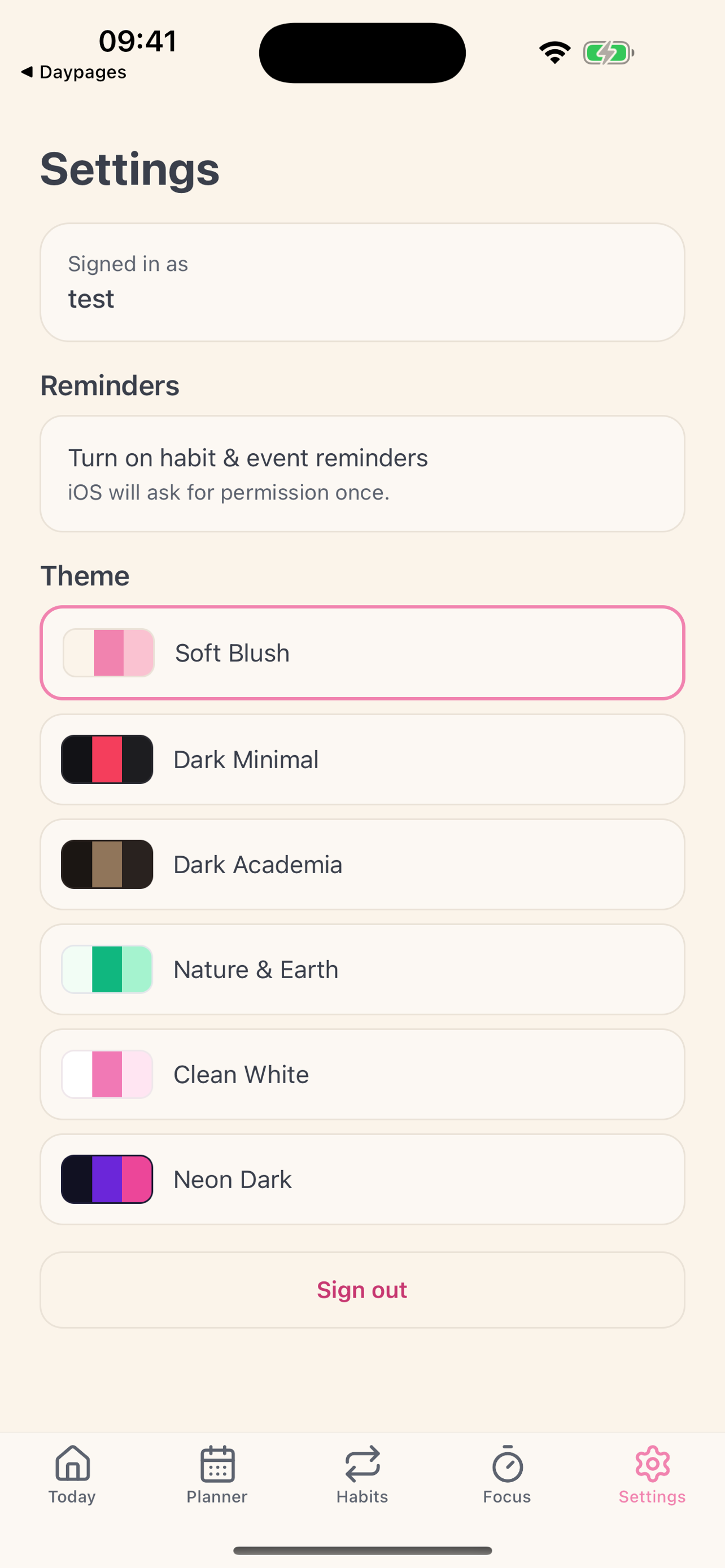 Week view: your synced calendars in one list