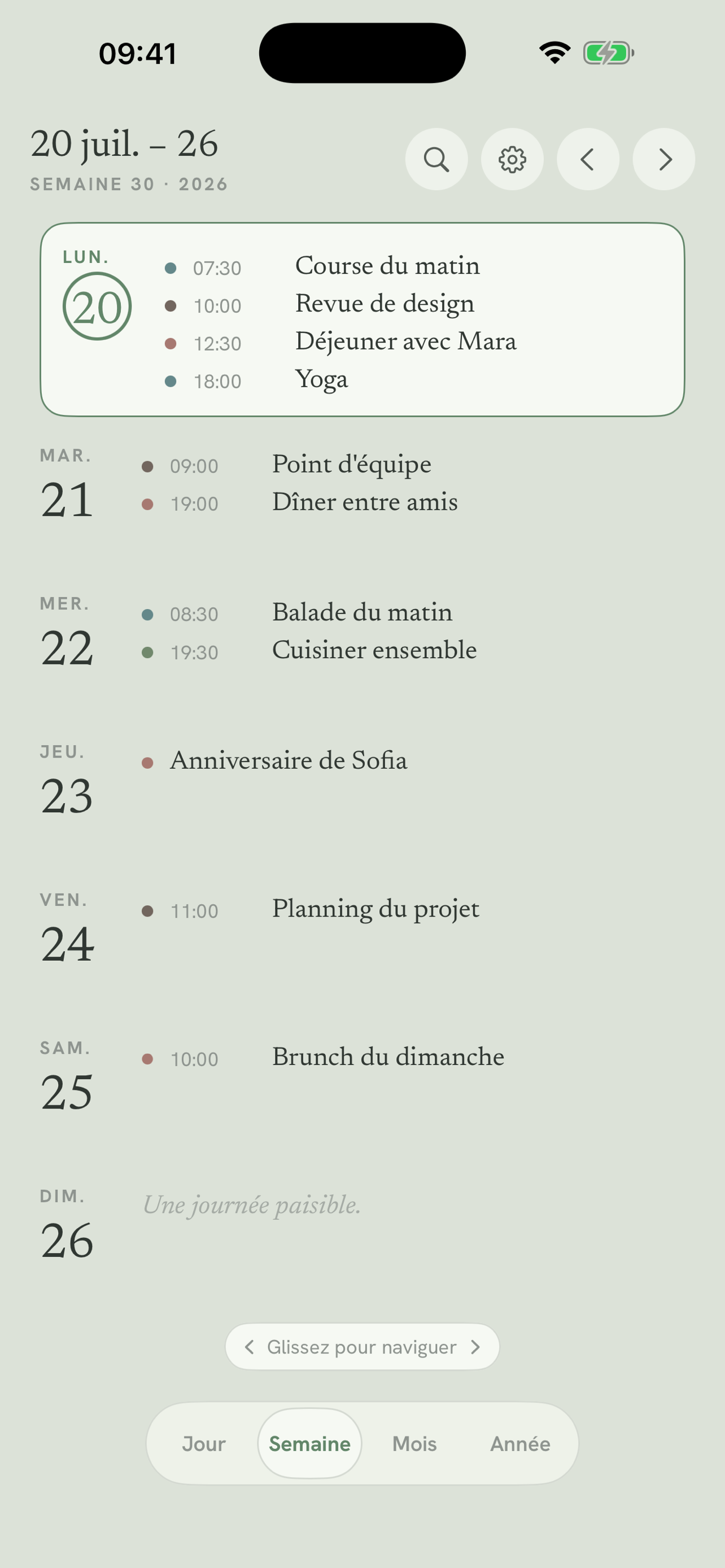 Vue de la semaine Daypages