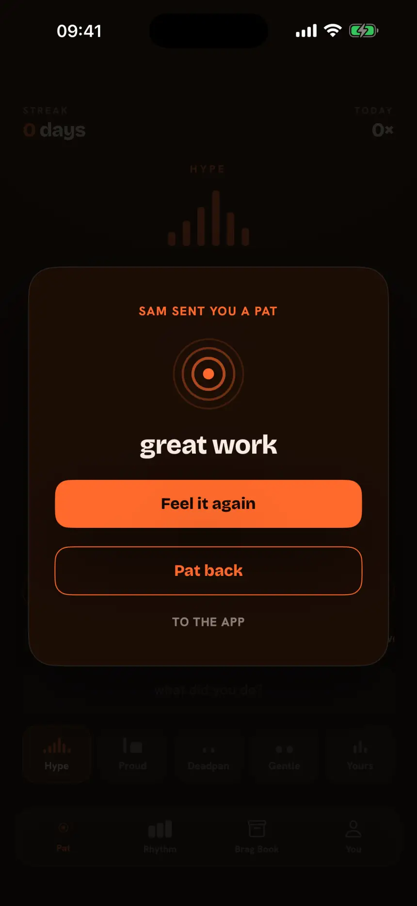 A pat from a friend
