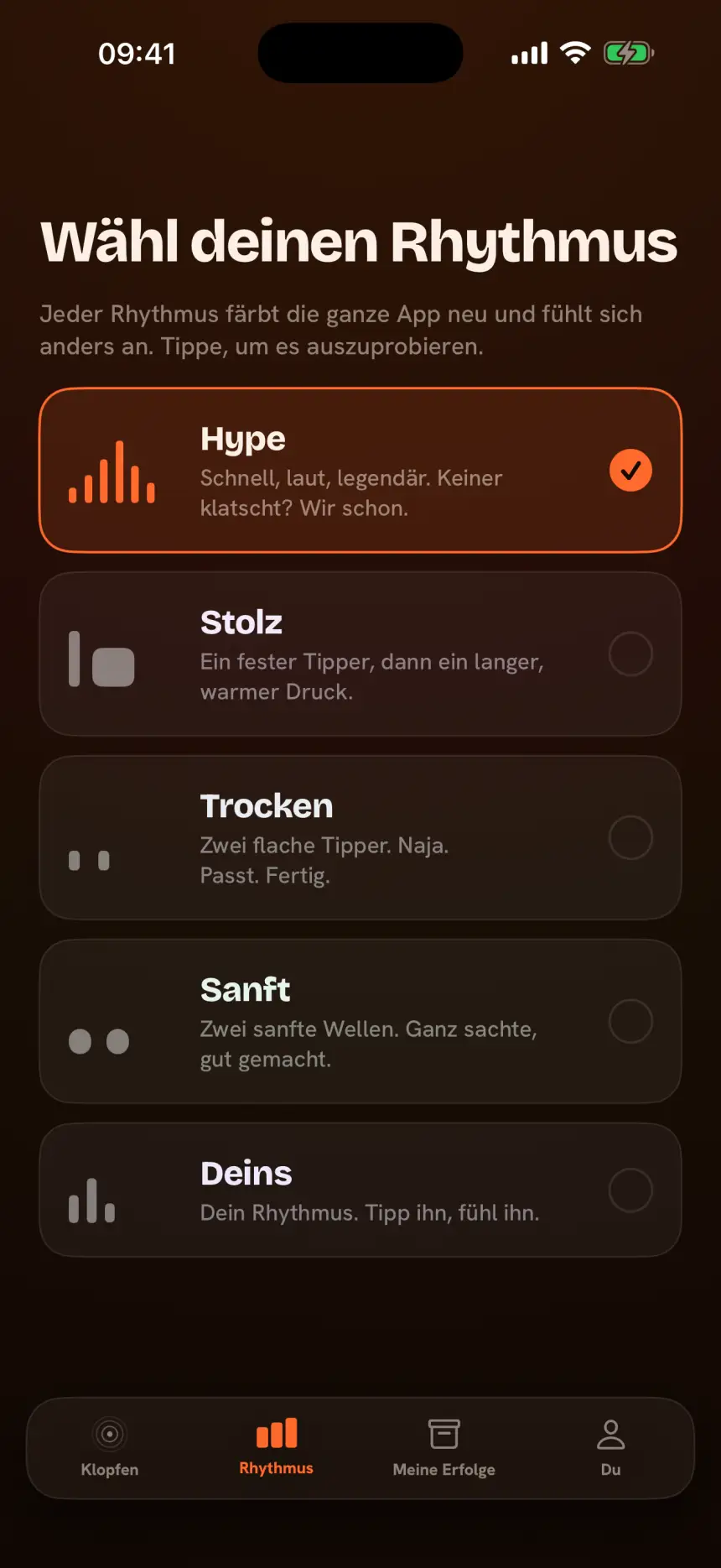Pick your rhythm