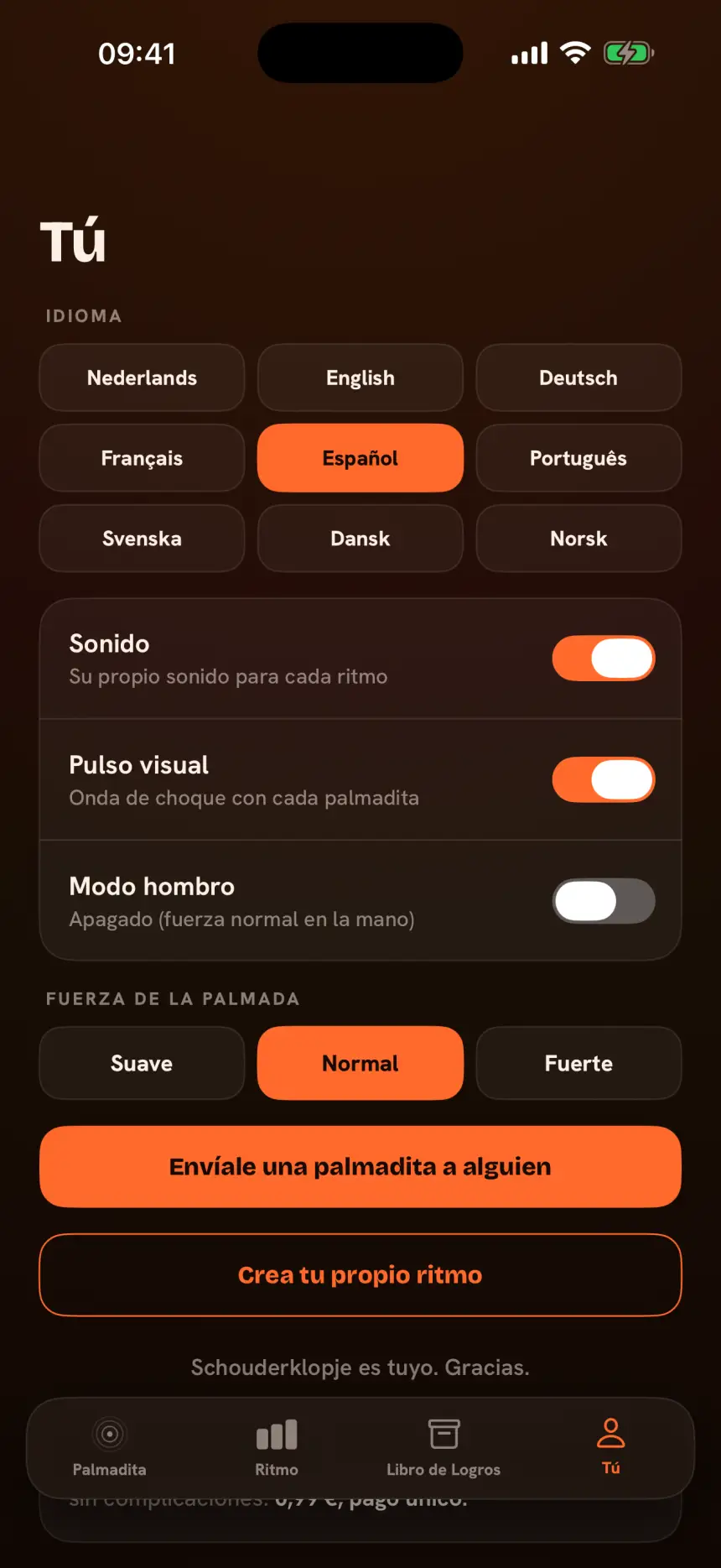 Atta: Palmada en la espalda in dark mode