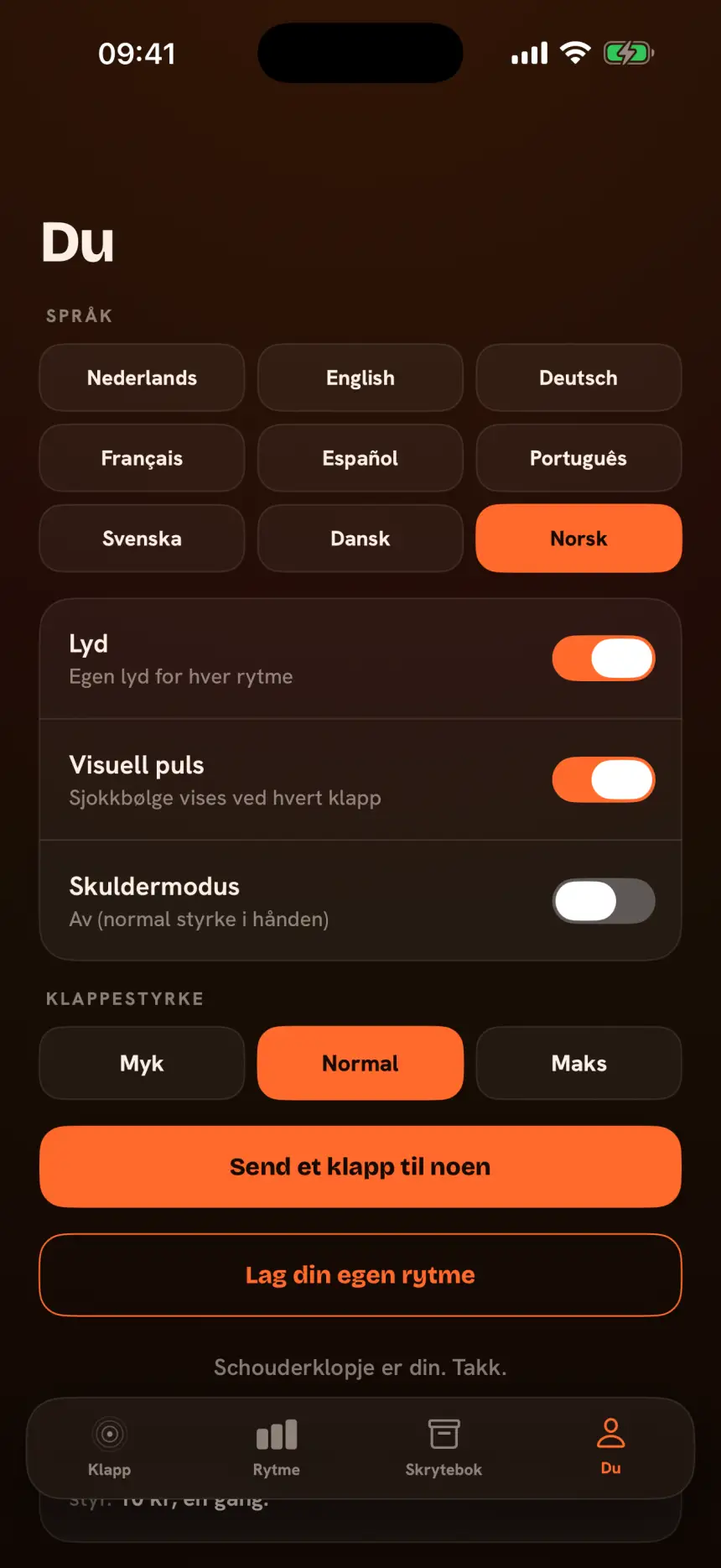Atta: Et klapp på skulderen in dark mode