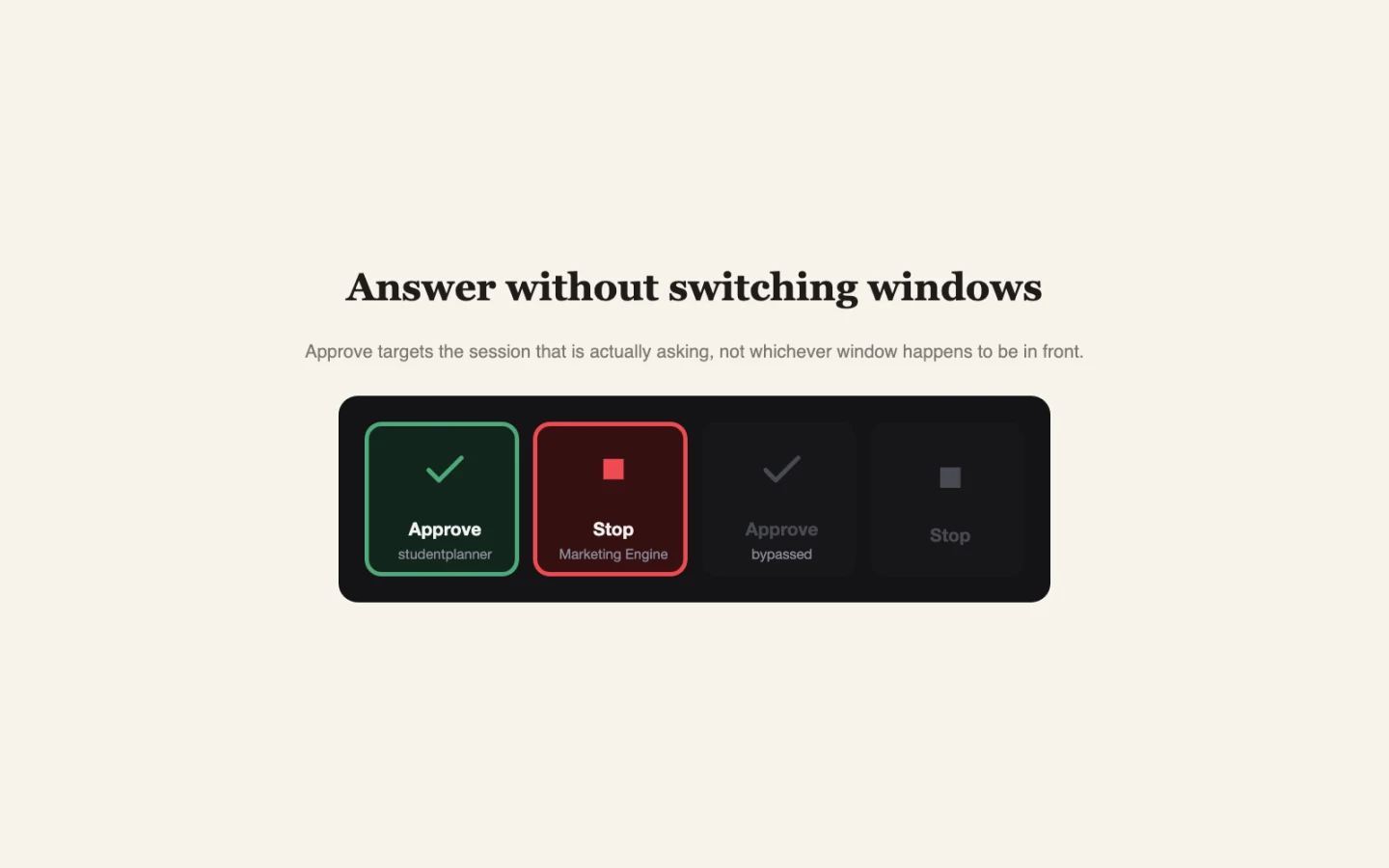 Approve and Stop, aimed at one project