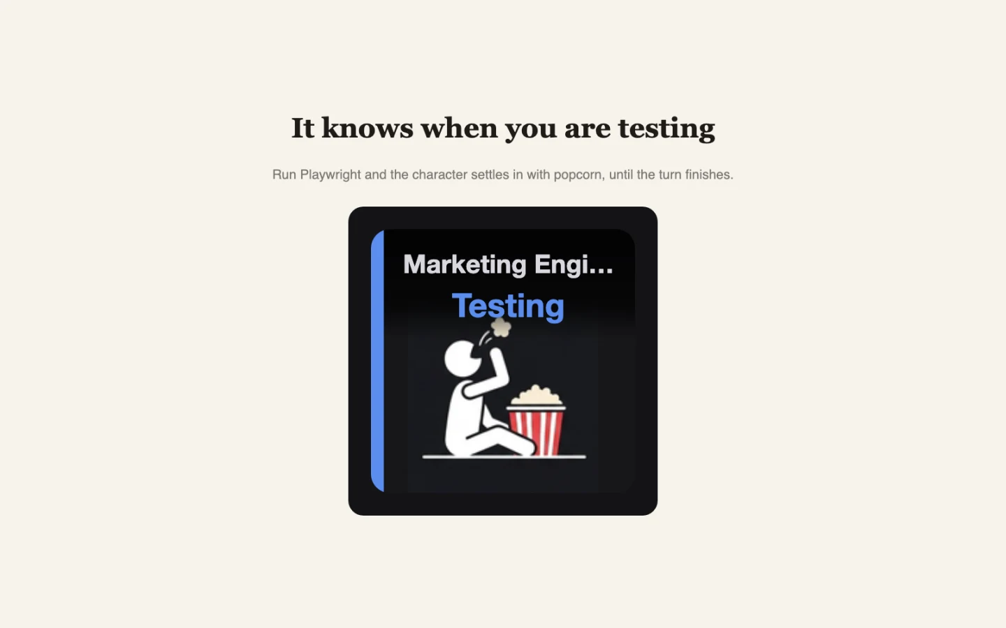 A browser test in progress