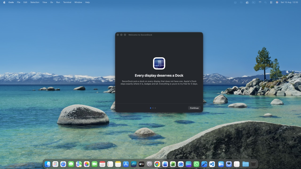 SeconDock in dark mode