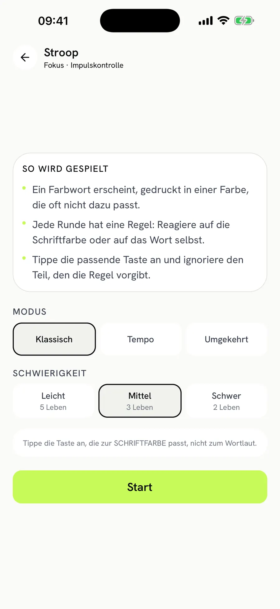 Stroop: react to the ink, not the word
