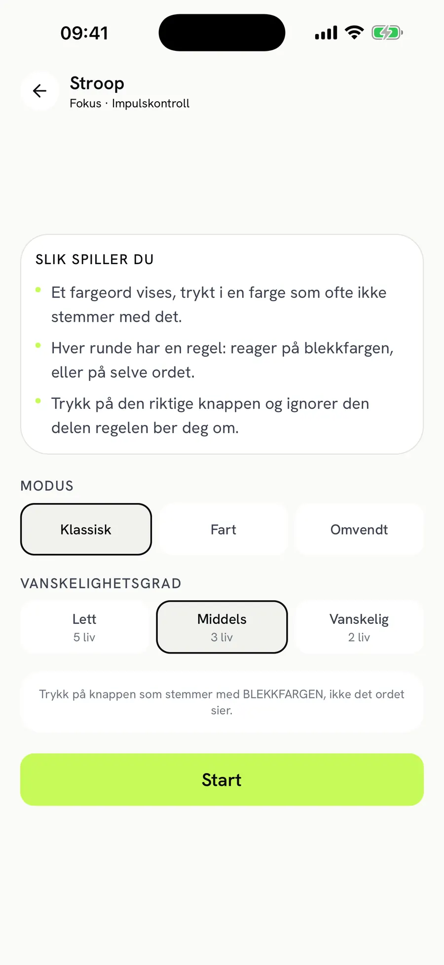 Stroop: react to the ink, not the word