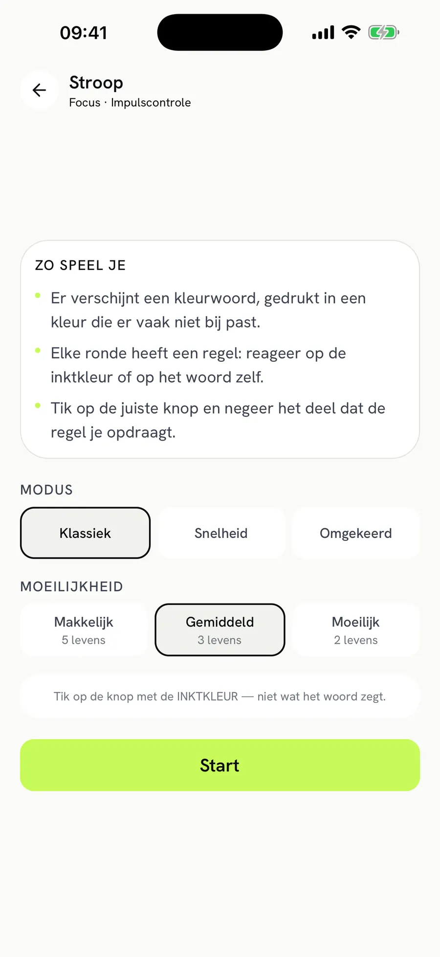 Stroop: react to the ink, not the word